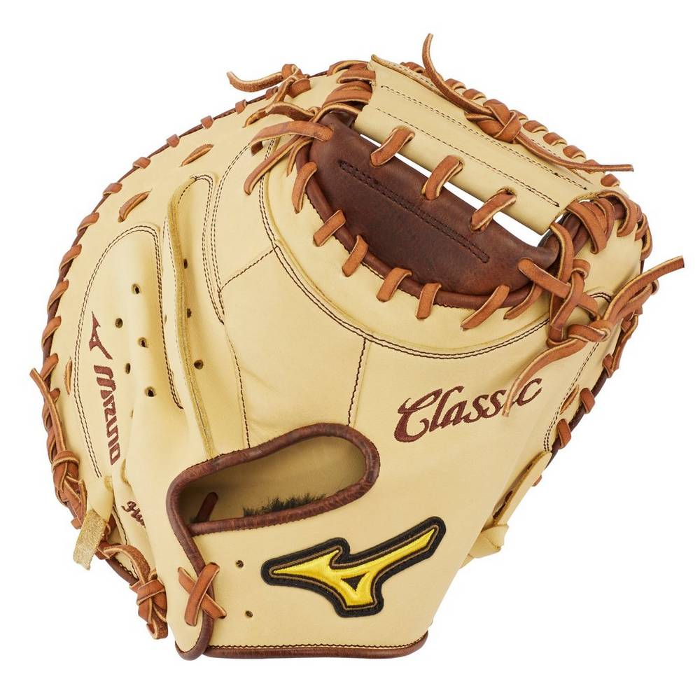 Mens Mizuno Classic Pro Soft 33.5" Baseball Catchers Mitt Khaki Philippines (JNFWRU163)